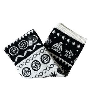 MAGASCHONI Oversized Holiday Throw Blanket 50×70 Black & White Christmas NEW